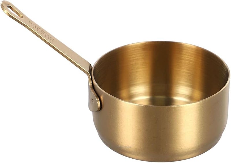 Gold L Mini Sauce Pan 100ml Stainless Steel Small Saucepan for Milk Gravy Coffee - Image 4